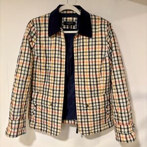 Talbots Checkered Jacket with Navy Collar